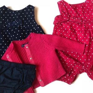 Baby Gap dress, romper, and sweater bundle